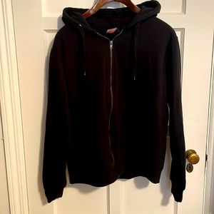 Dickies Hoodie men's medium black 90s zip hoodie sweatshirt metal zipper